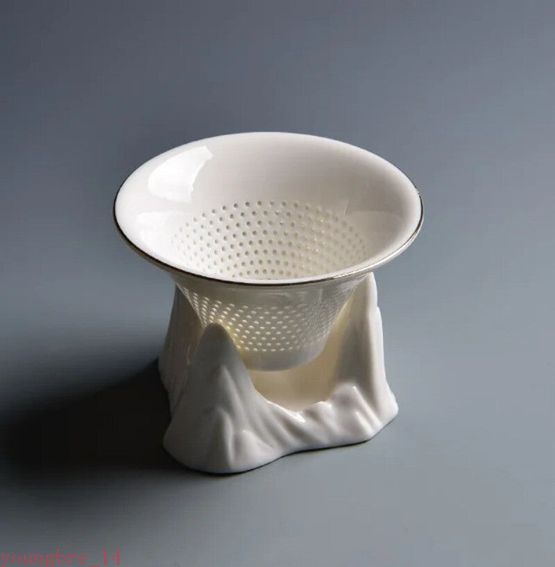 Mountain Peak Jade Porcelain Tea Filter Strainer Creative Teahouse Ceramic
