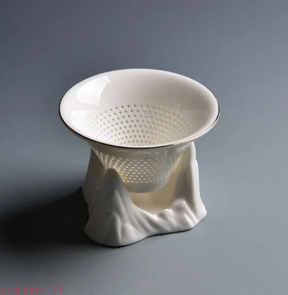 Mountain Peak Jade Porcelain Tea Filter Strainer Creative Teahouse Ceramic