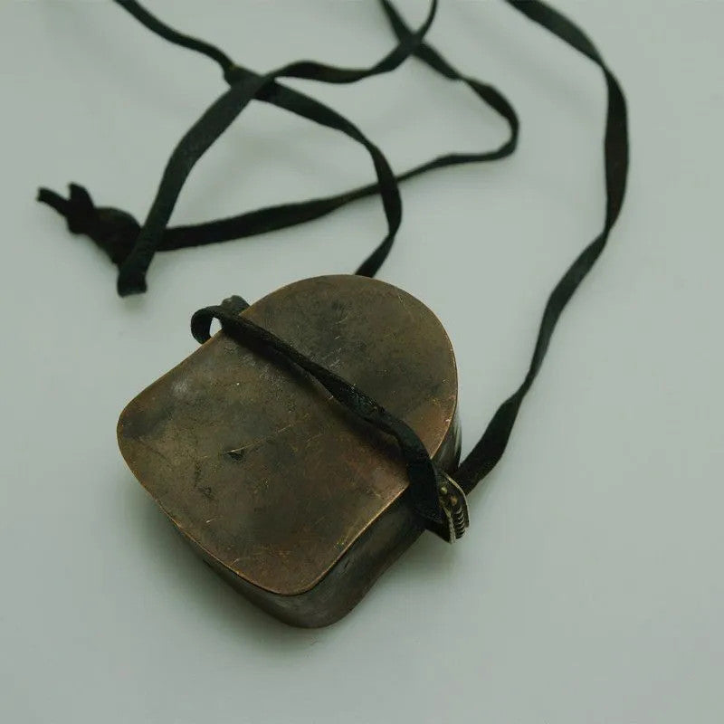 Tibetan Nepal Brass Ghau Box Pendant Conch Vase Design Stupa Necklace Statue