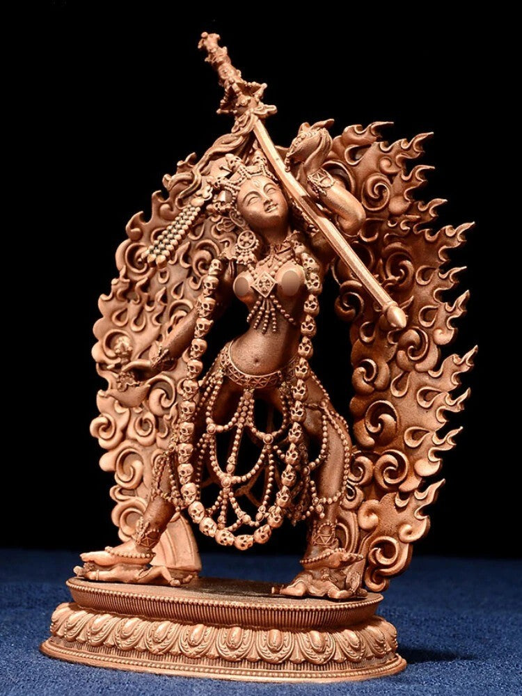 Exquisite Red Copper Carving Vajrayogini Buddha Statue Tibet Buddhism Statue New