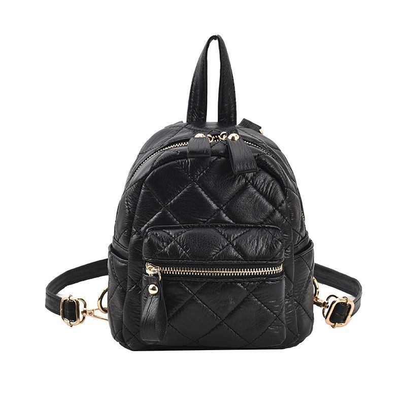 Nylon Bag Small Knapsack Quilted Pattern Travel Backpack Shoulder Bag 18*20*11CM
