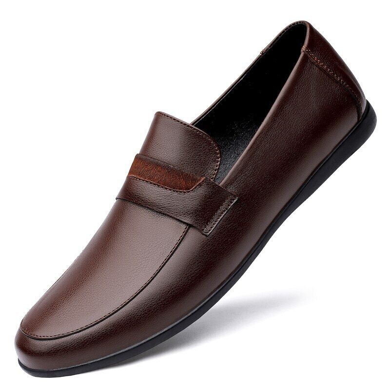 Black Genuine Leather Shoes me Loafers Flats Super Light Moccasins