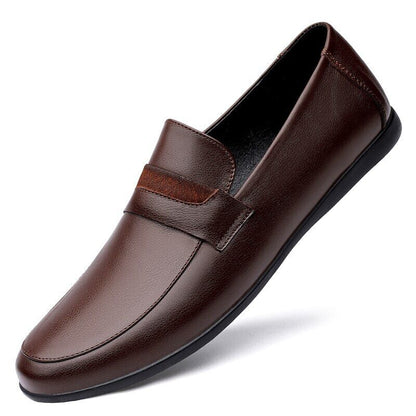 Black Genuine Leather Shoes me Loafers Flats Super Light Moccasins