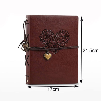 Photo Album 30 Sheet Vintage Leather Scrapbooking Book Refillable Page 21.5x17cm