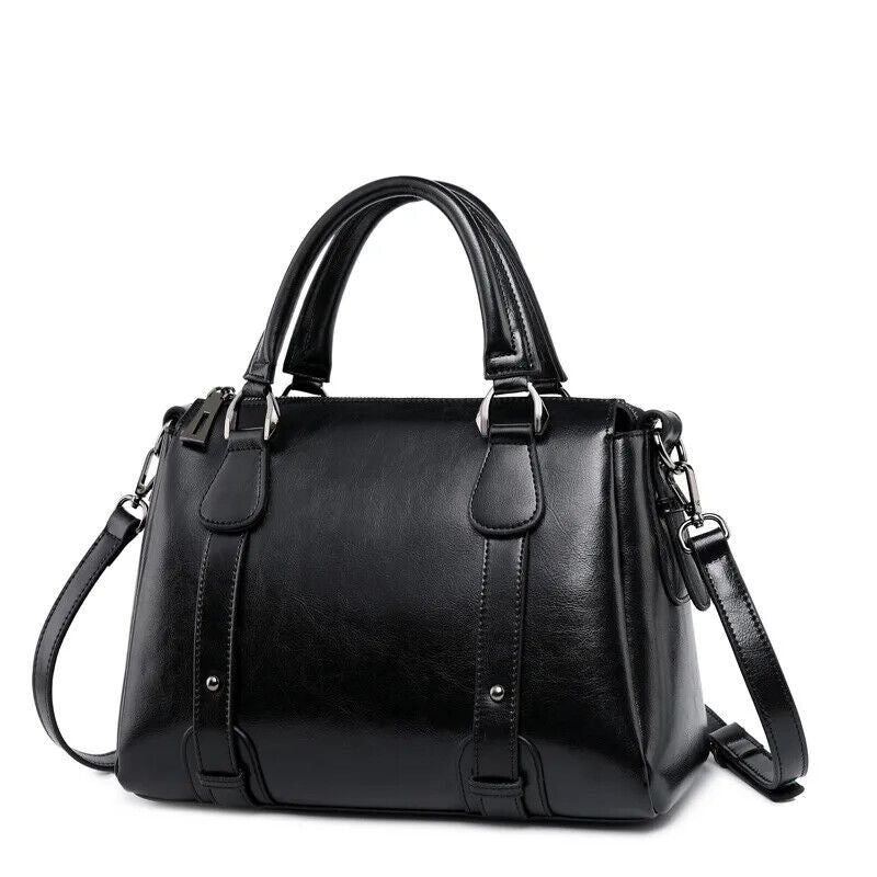 Women Shoulder Cross body Handbag Top Handle Bag Cowhide Messenger Tote Bag