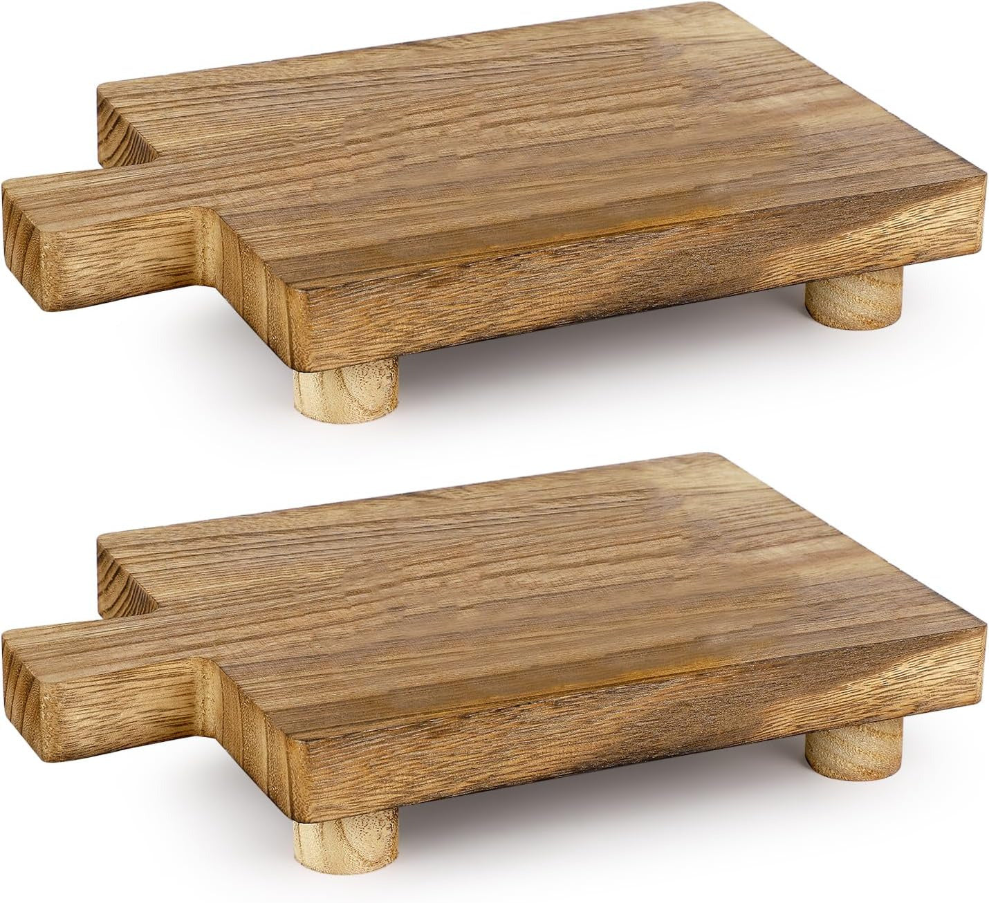 Handmade Wooden Tray Bathroom & Kitchen Decoration for Soap Bottles Holder 2 Pcs