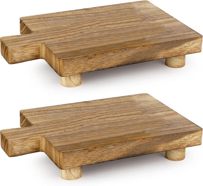 Handmade Wooden Tray Bathroom & Kitchen Decoration for Soap Bottles Holder 2 Pcs