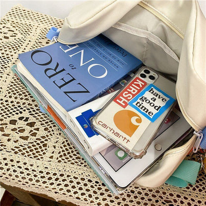 Contrast Colors Backpack Waterproof Nylon Buckle Small Traveling Bag 31*11*27 CM