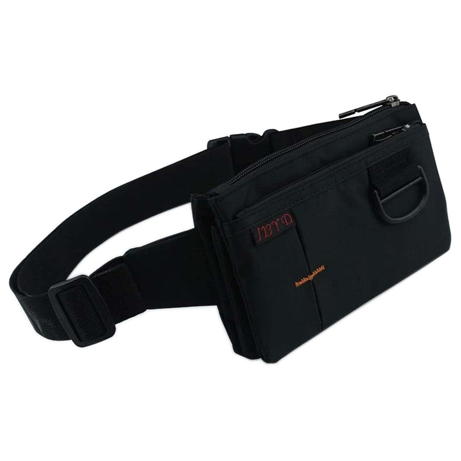Stealth Polyester Waist Bag with 4 Separate Sections - Unisex Black Fanny Pack