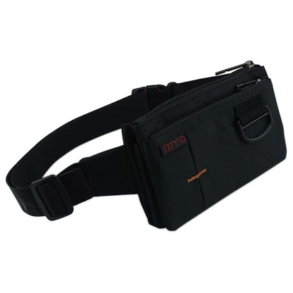 Stealth Polyester Waist Bag with 4 Separate Sections - Unisex Black Fanny Pack