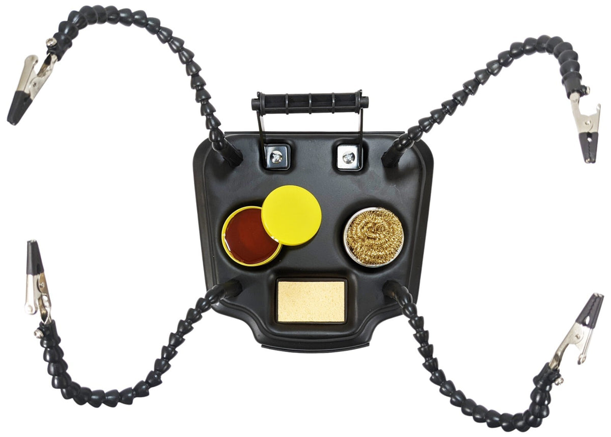 Helping Hands Flexible Gooseneck Arms with Flux, Brass Sponge, Solder Dispenser