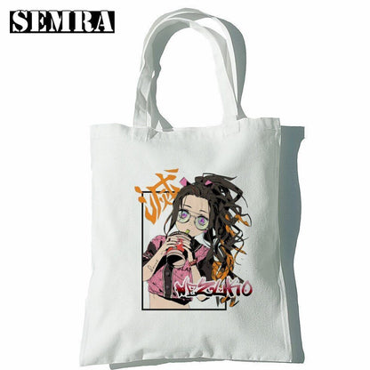 Canvas Tote Shoulder Bag Student Teacher Large Square Purse White / Black Pouch