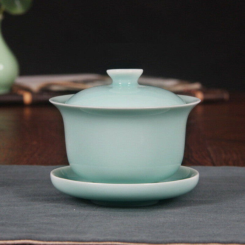 200ml Chinese Ceramic Gaiwan Kiln Crackle Glaze Tureen Kung Fu Tea Set Tea Cup
