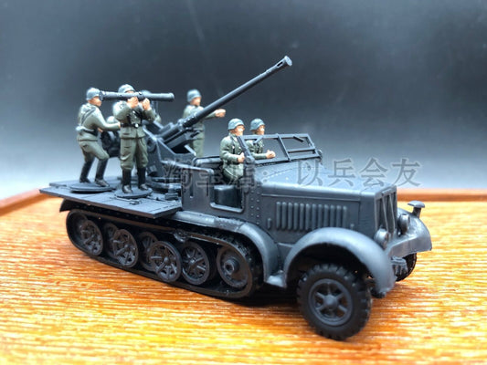 1/72 World War II German 37mm Vehicle Cannon+6Pcs Soldier Model