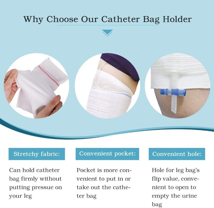 2Pcs Catheter Leg Bag Holder Fabric Catheter Sleeves Urine Leg Bag Holder Unisex