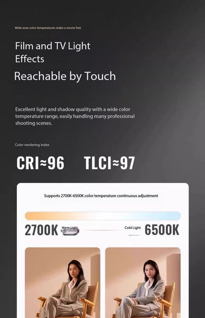 ZHIYUN CINEPEER CX100 100W COB Bi-Color LED Video Light Built-in 4500mAh Battery