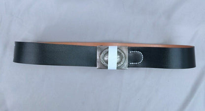 Vintage WW2 Germany Army Leather Black Service Equipment Belt Buckle M/L/XL/XXL