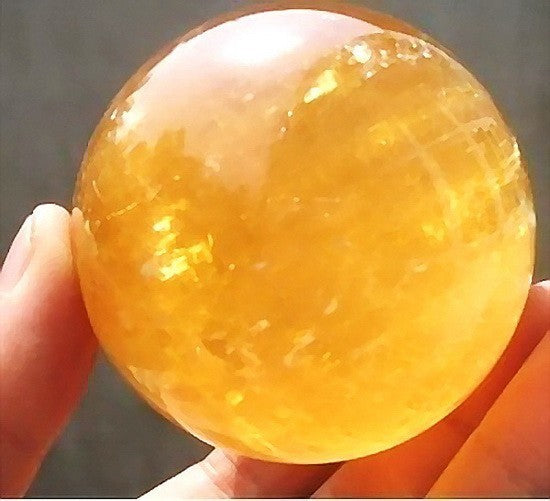 50-55MM+SAND New Natural Citrine Calcite Quartz Crystal Sphere Healing Gemston
