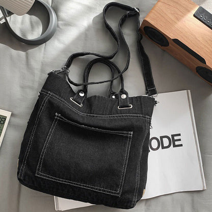Women's Denim Crossbody Bags Casual Tote Bag Shoulder Handbag Jean Travel Purse