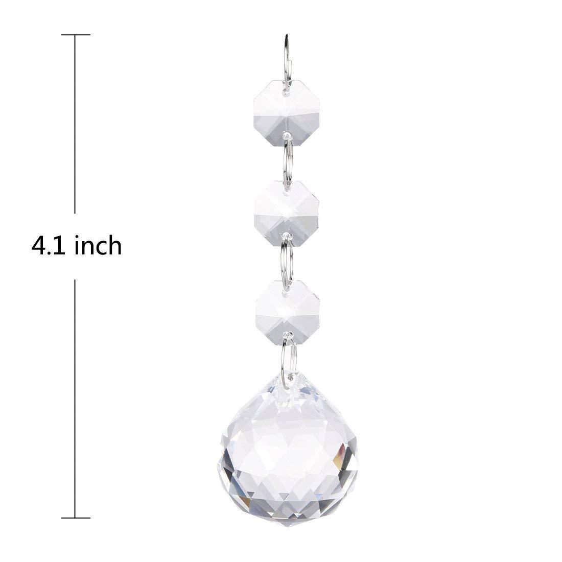 10 Clear Crystal Ball Pendant Chandelier Prisms Hanging Drops Light Replacement