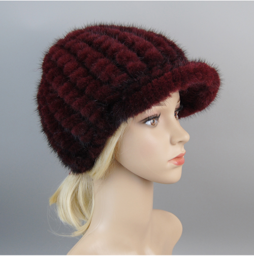 Hot Sale Luxury Women Real Mink Fur Hat Cap New Snow Unisex Mink Fur Beret Hats