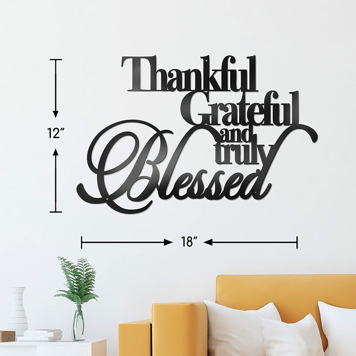 Thankful Grateful Blessed Wall Decor Wall Signs for Home Decor Entryway