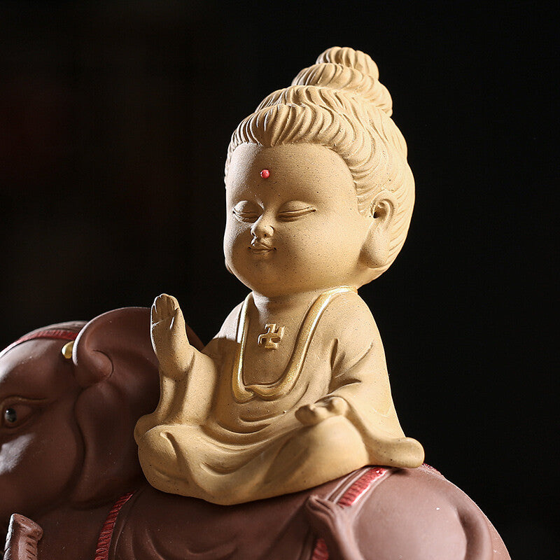 China Artware Yixing Zisha Tea Pet Buddha Statue Avalokitesvara Bodhisattva New
