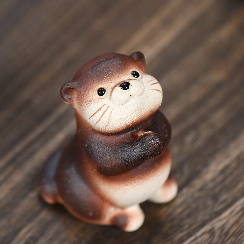 Purple Sand Tea Pet Otter Decoration Animal Tea Set Decoration Tea Table Squirre