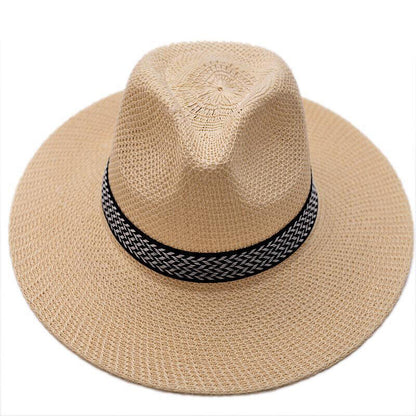 Men Women Straw Jazz Fedora Hat Trilby Cuban Sun Cap Panama Short Brim Summer*US
