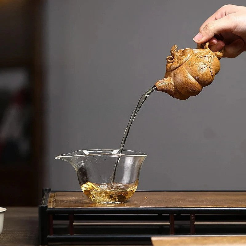 130ml Chinese Yixing Purple Clay Teapot Pumpkin Pot Home Kung Fu Tea Set Teapot