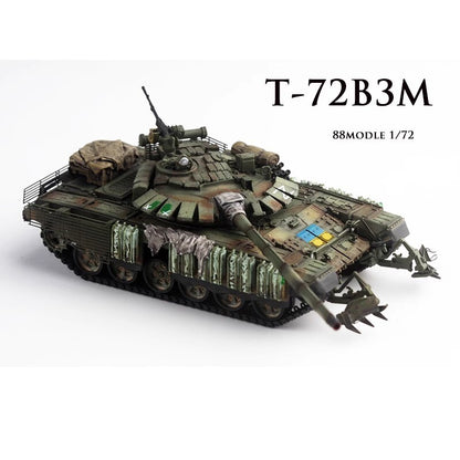 88MODLE 1/72 Ukrainian T-72B3M Tank Model War-damaged Version With Canopy Model