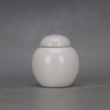 3.7" Collect Chinese Porcelain White Glaze Tea-leaves Pot