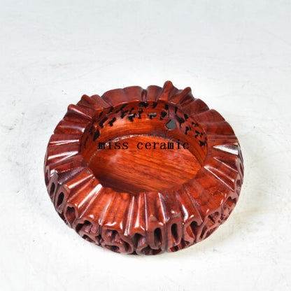 3 .1" Wood Round Base Display Stand for Vase Teapot Incense Burner Flowerpot