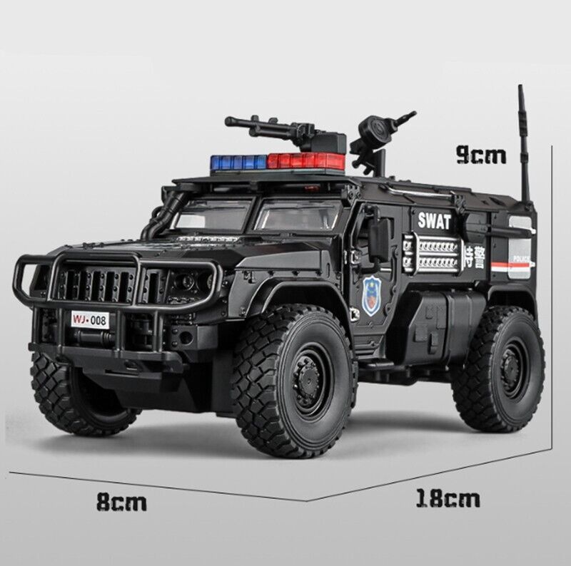 1:32 Tiger Armored Car Truck Diecast Model Car Off-road Police Vehicle Toy Gift