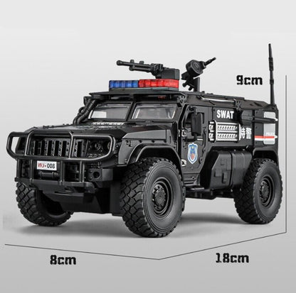 1:32 Tiger Armored Car Truck Diecast Model Car Off-road Police Vehicle Toy Gift