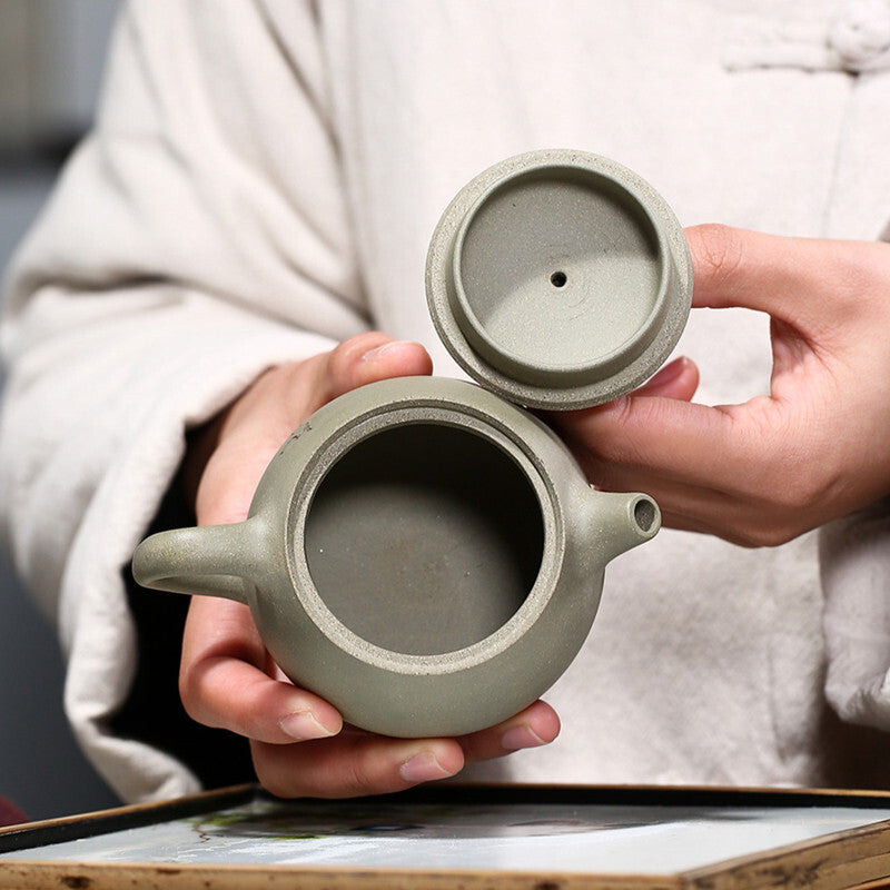 Chinese Yixing Tea Pot Handmade Purple Clay Teapot Ore Green