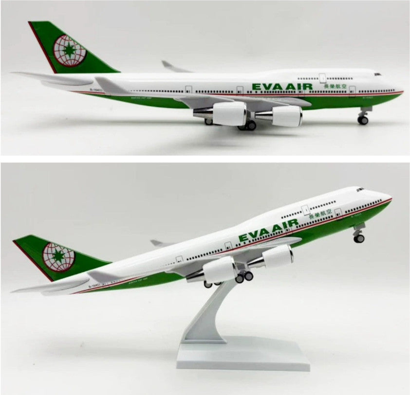 30CM EVA AIR BOEING 747-400 Passenger Plane Landing Gear Resin Aircraft Model