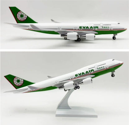 30CM EVA AIR BOEING 747-400 Passenger Plane Landing Gear Resin Aircraft Model