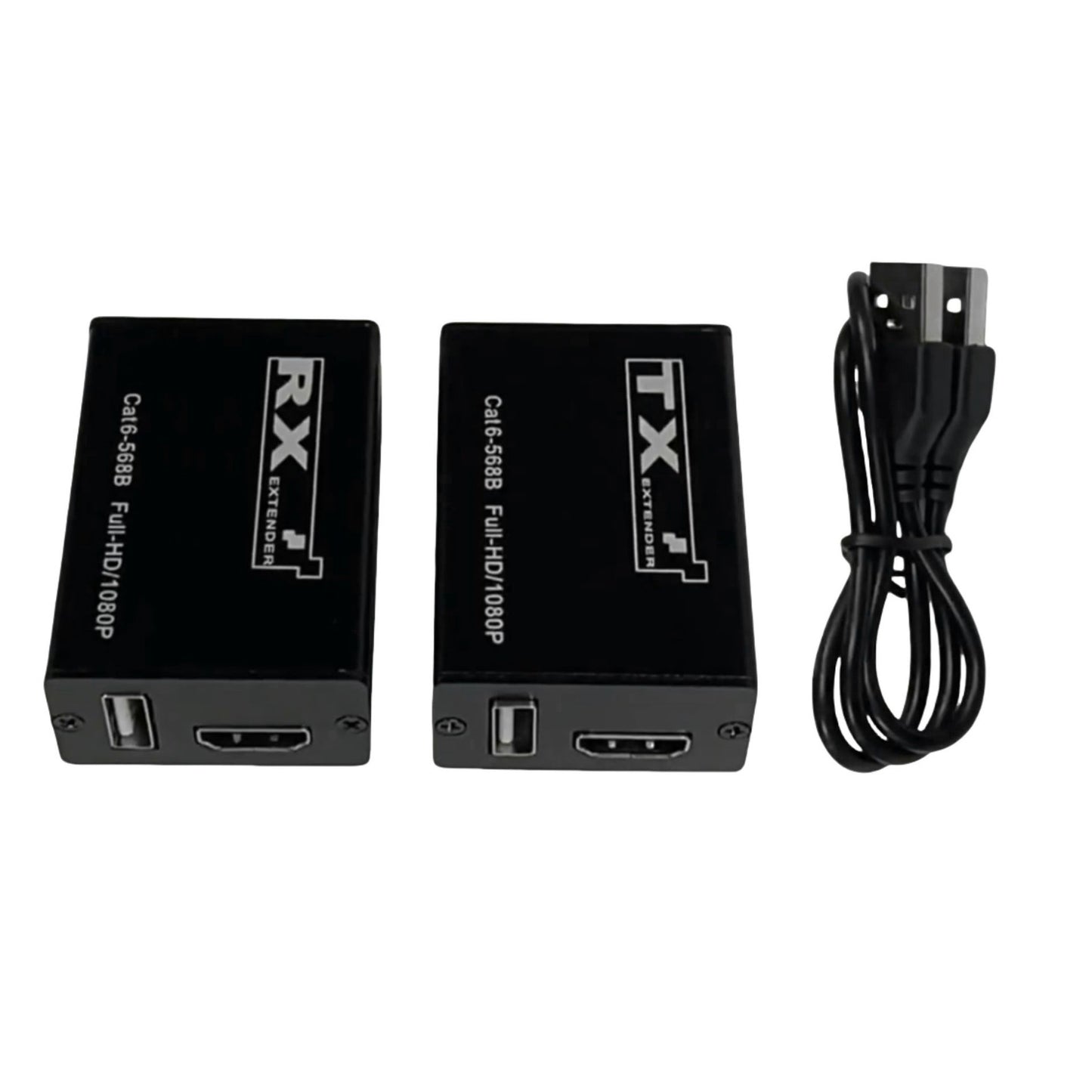 30M Black Aluminum USB KVM HDMI Extender RJ45 Cat6 Ethernet Network Cable