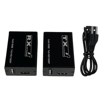 30M Black Aluminum USB KVM HDMI Extender RJ45 Cat6 Ethernet Network Cable