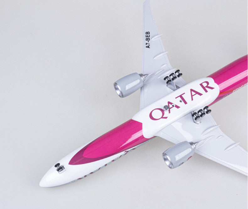 47CM 1:157 QATAR BOEING 777-300ER Airplane Landing Gears Resin Aircraft Model