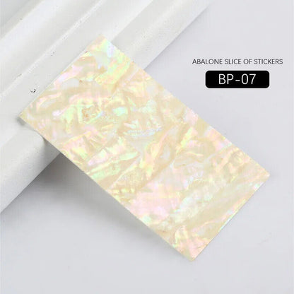 Nail Art Tool 3D Abalone Shell Slice Sticker Flakes Adhesive Decals DIY Manicure