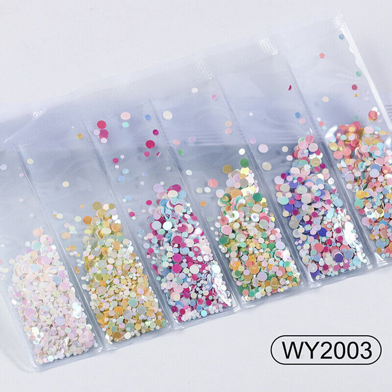 6 grids/bag Nail Art Sequins Colorful Nail Polish Flakes Foils For ManicurSE