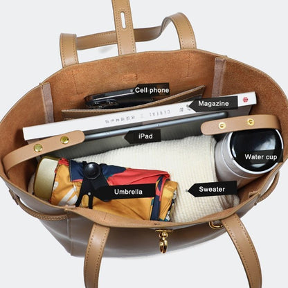 Genuine Leather Shoulder Bags Bucket Big Handbag Fashion Large Capacity Tote Bag