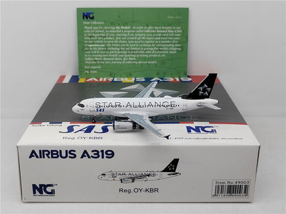 1:400 NG Model SAS STAR ALLIANCE AIRBUS A319 Passenger Airplane Diecast Model