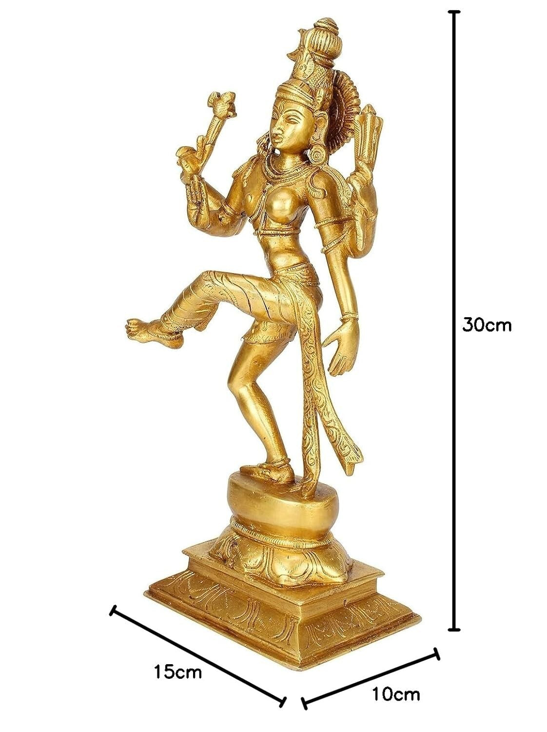 Hindu God Lord Brass Ardhanarishvara Idol Dancing Posture Statute Figurine