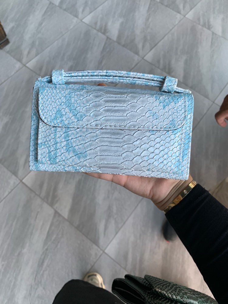 Leather Clutch Crossbody Bag Gold Luxury Serpentine Clutch Purse Messenger Bags