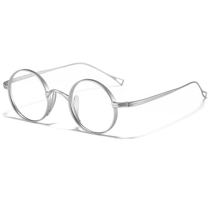 45mm Retro Round Eyeglass Frames Titanium Glasses Men Women Lightweight Fashion