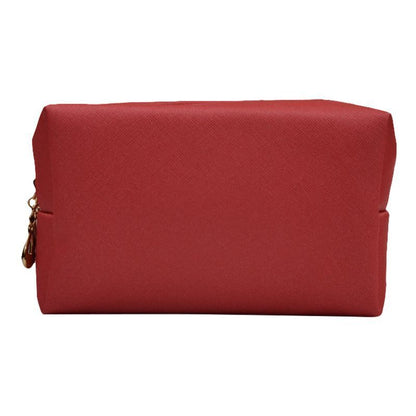 Synthetic Leather Zipper Cosmetic Bag Traveling Beauty Case Makeup Bag Organizer