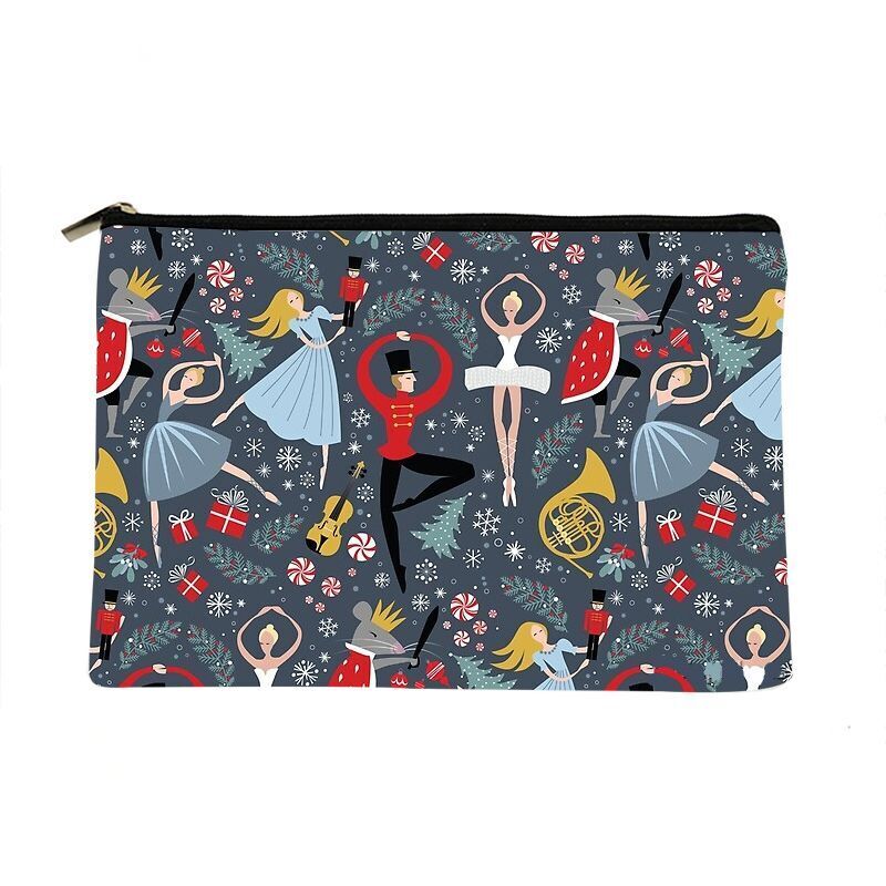 Nutcracker Ballet Printed Makeup Bag Cosmetics Organizer Travel Colorful Storage - Thumbnail 4